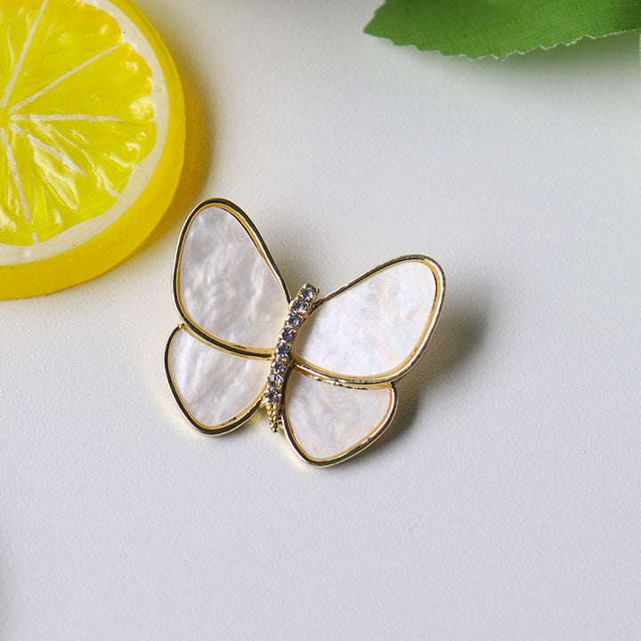 Butterfly with Mother-of-Pearl Inlay Brooch