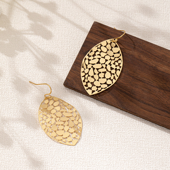 Hollow Leaf Geometric Shape Earrings