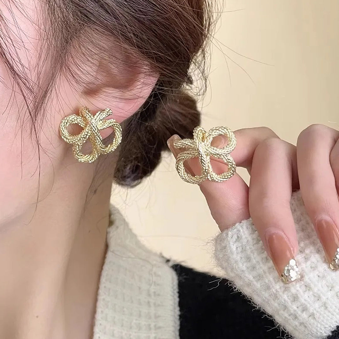 Golden Infinity KNot Earring