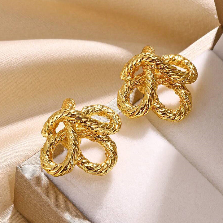 Golden Infinity KNot Earring