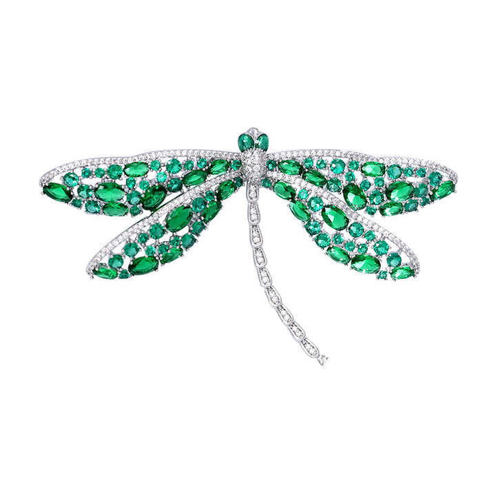 Green Zircon Dragonfly Brooch