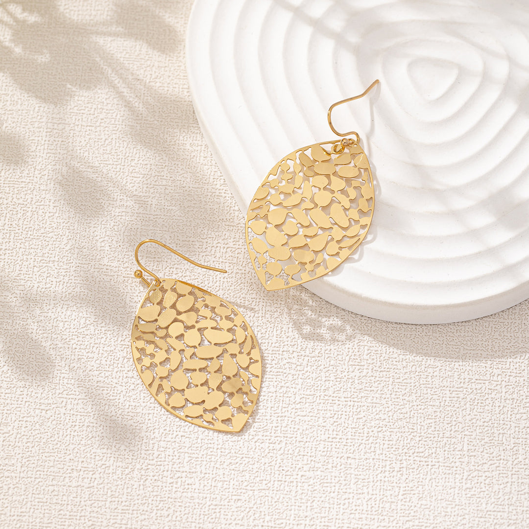 Hollow Leaf Geometric Shape Earrings