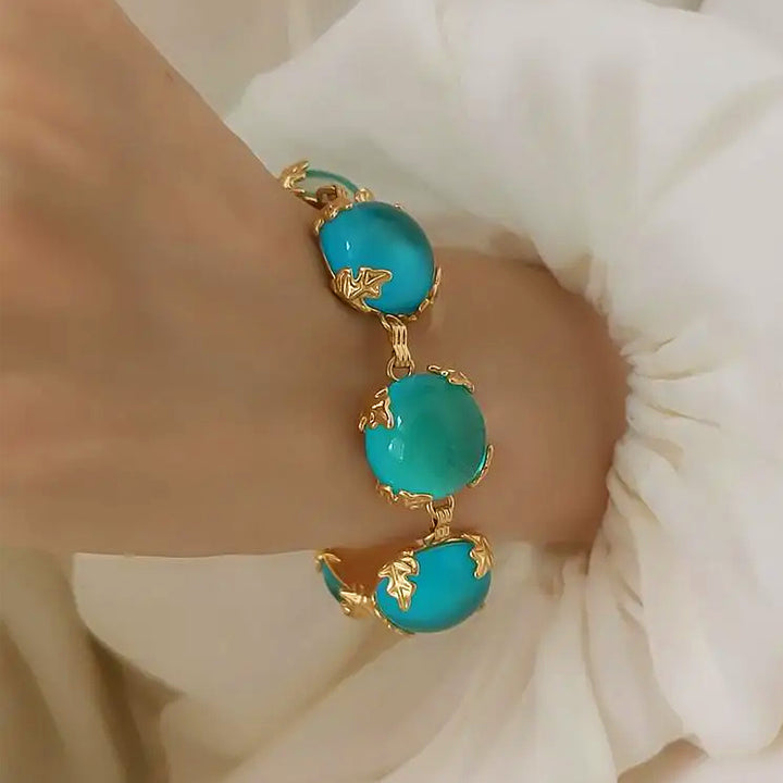 Golden and Lake Blue Earring