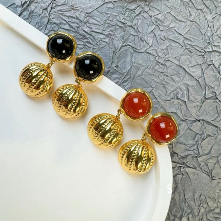 Carnelian Medallion Earring