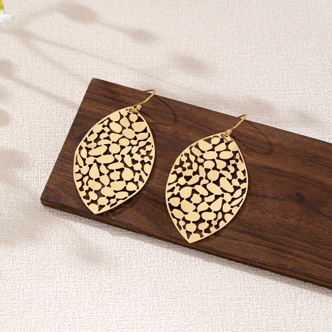 Hollow Leaf Geometric Shape Earrings