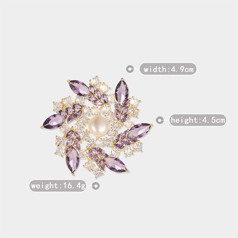 Elegant Crystal Bauhinia Brooch