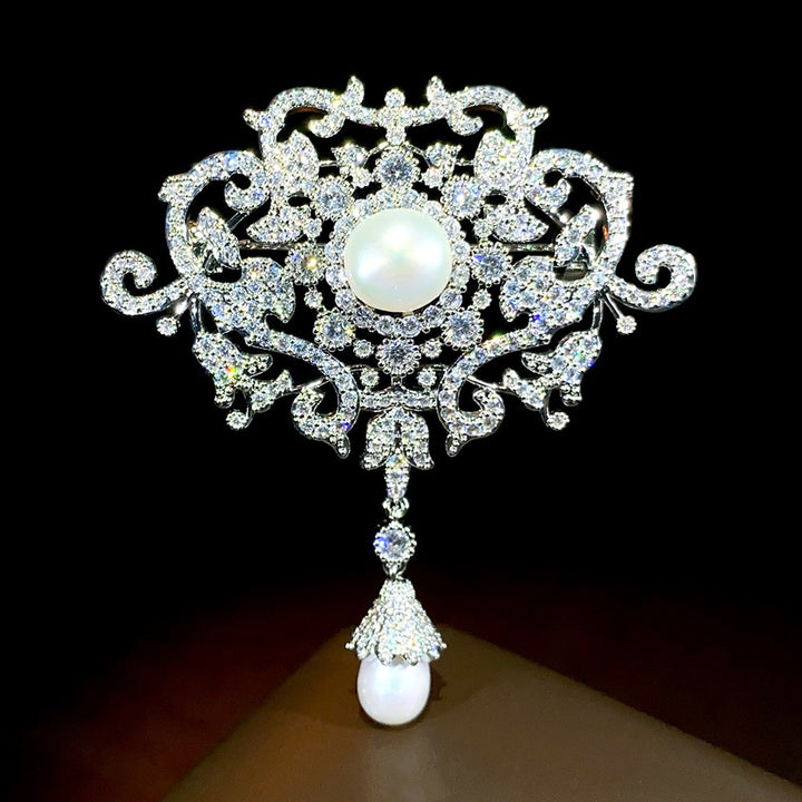 Vintage Royal Style Zircon Brooch