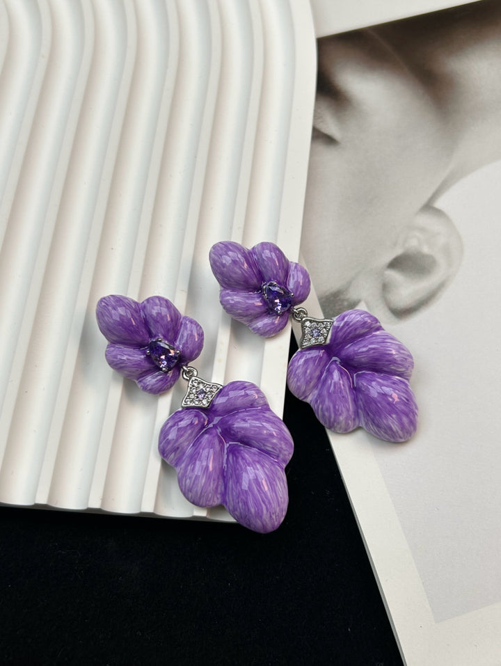 Violet Bloom Gemstone Earrings