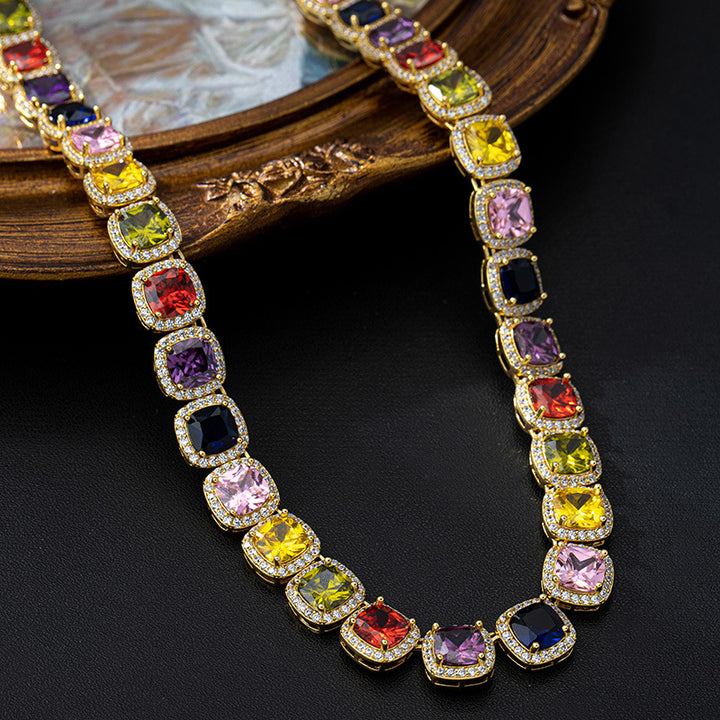 Dopamine Rainbow Gemstone Necklace