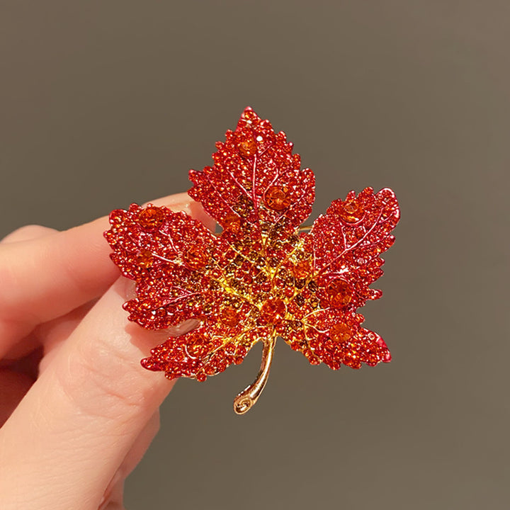 Bejeweled Maple Leaf Brooch