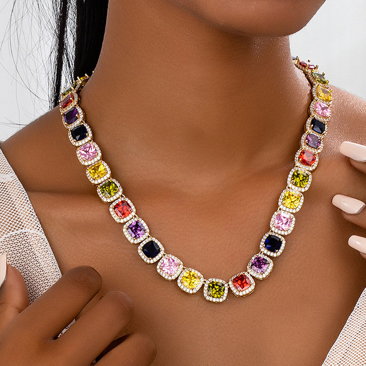 Dopamine Rainbow Gemstone Necklace