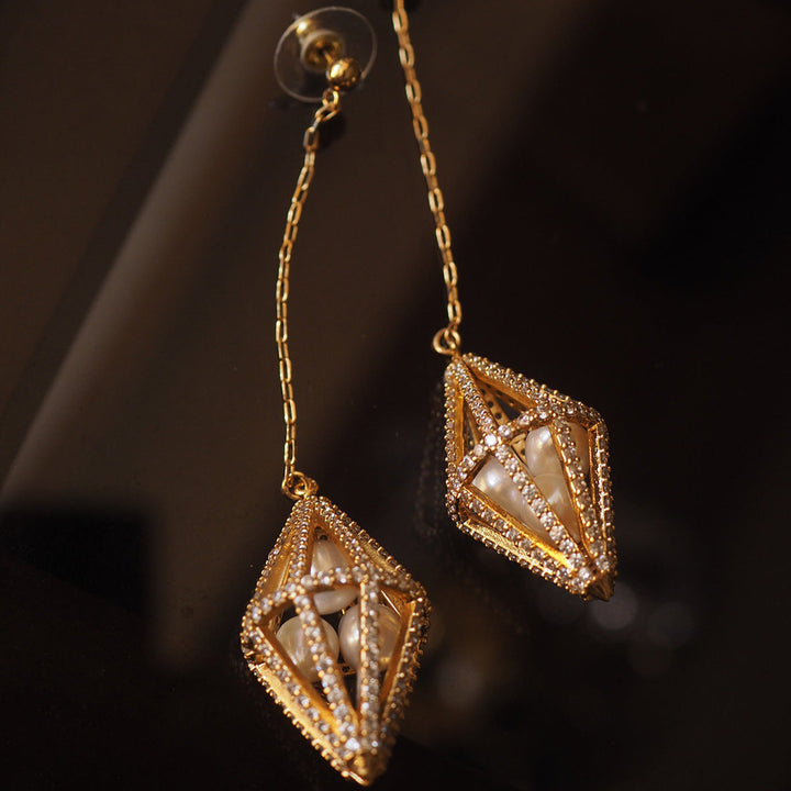 Vintage Long Tassel Natural Pearl Earrings