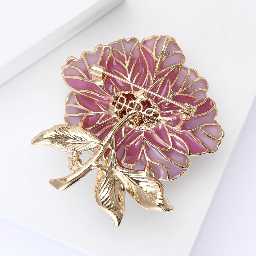 Peony Bloom Enamel Brooch
