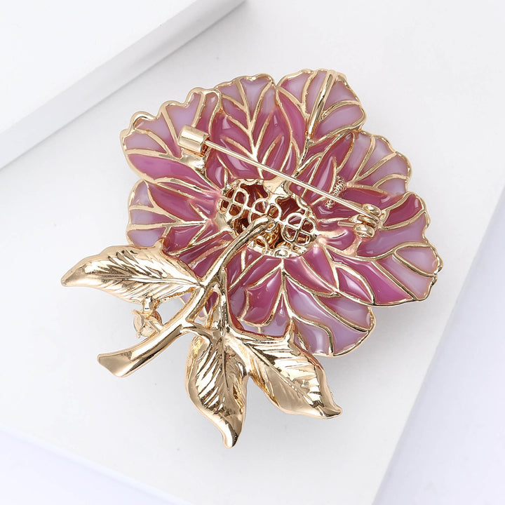 Peony Bloom Enamel Brooch