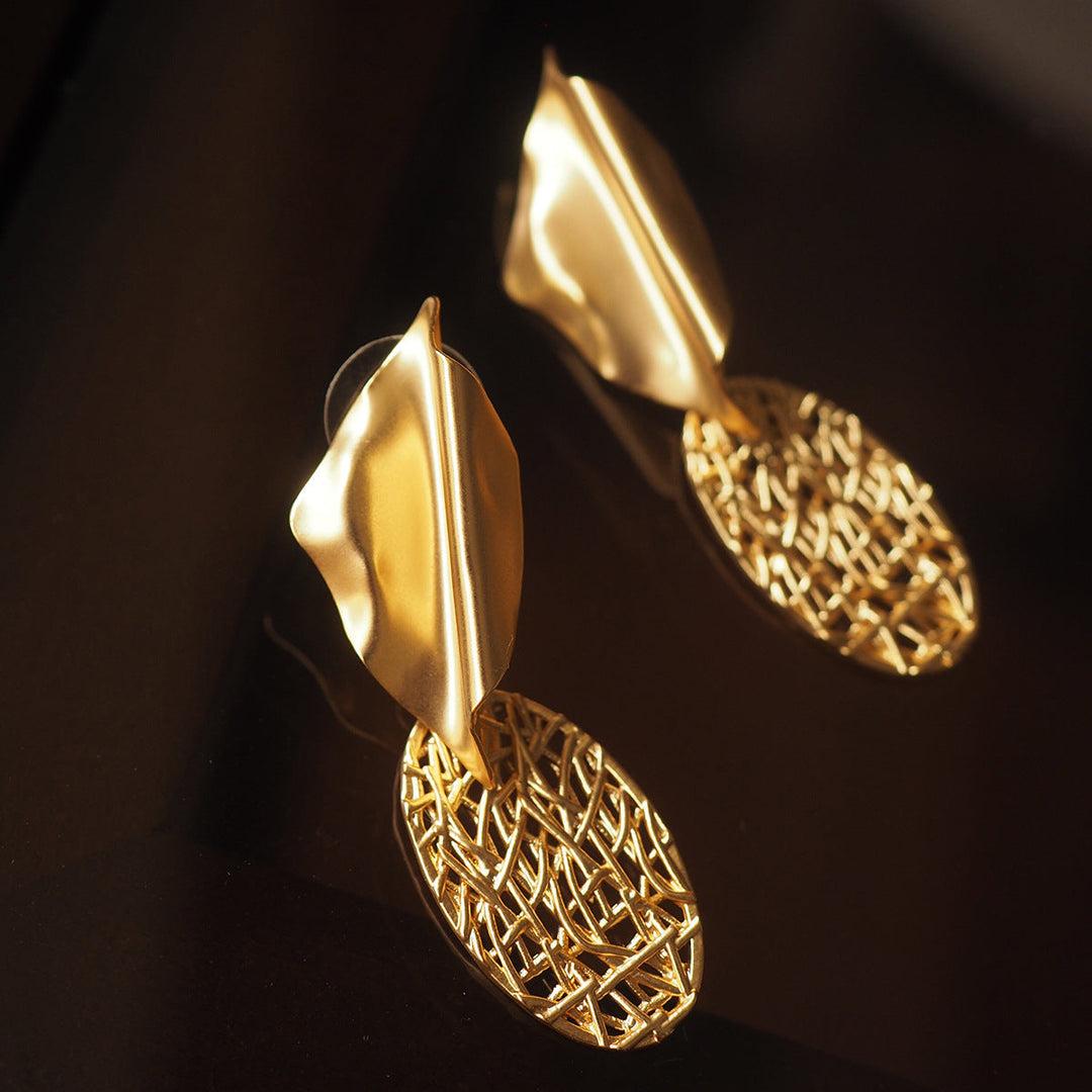 Vintage French Lace Openwork Ruffled Earrings (clip-on)