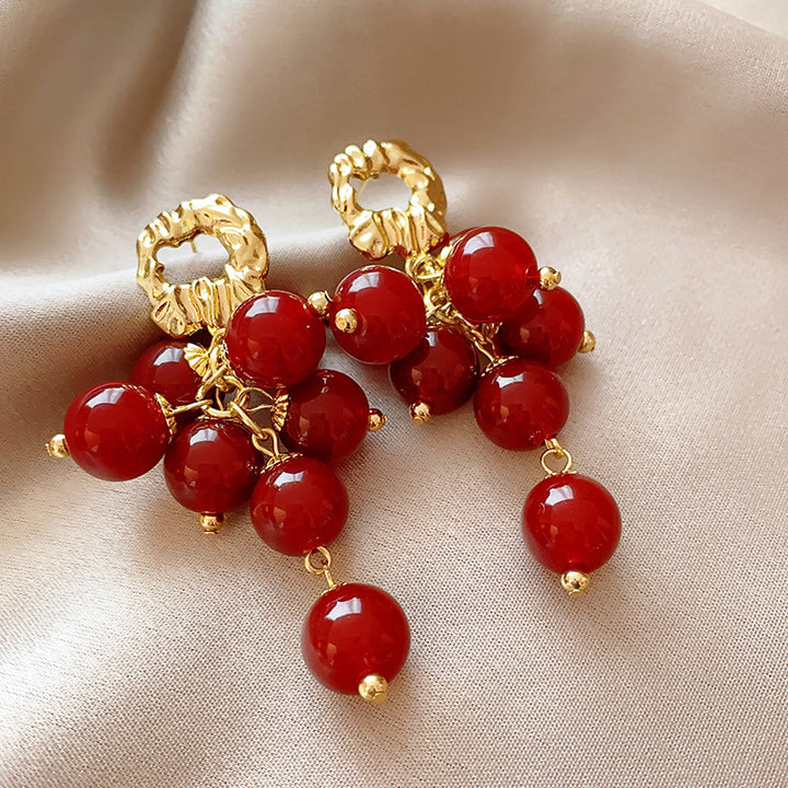 Crimson Carnelian Cherry Earrings