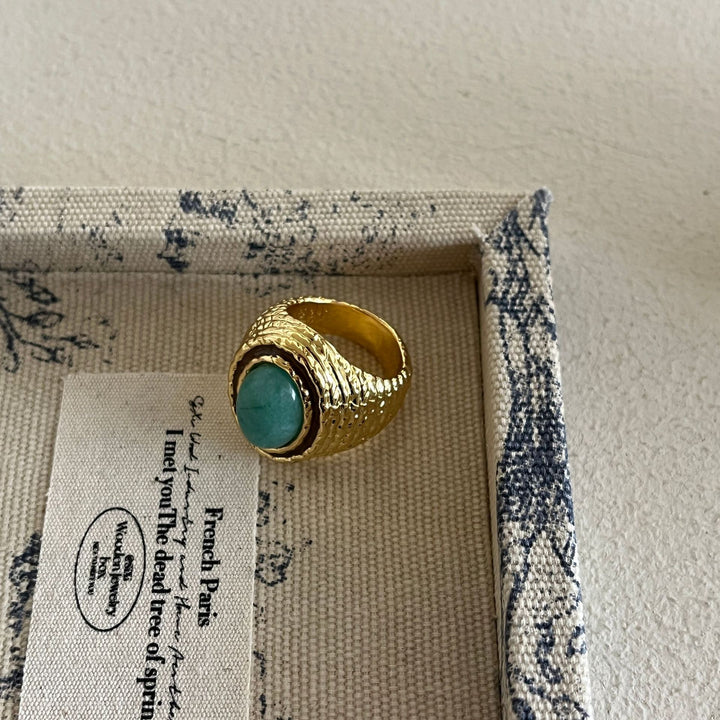 Turquoise Gold-Plated Copper Ring