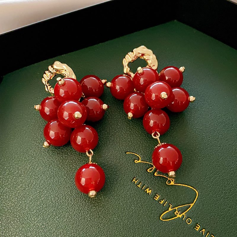 Crimson Carnelian Cherry Earrings