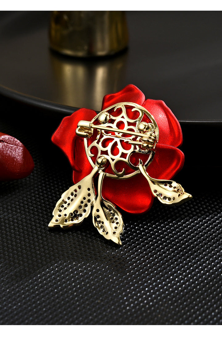 Red Rose Brooch