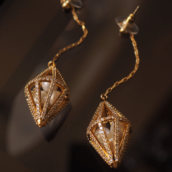 Vintage Long Tassel Natural Pearl Earrings