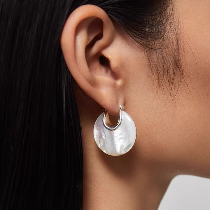 Elegant White Mother-of-Pearl Earrings