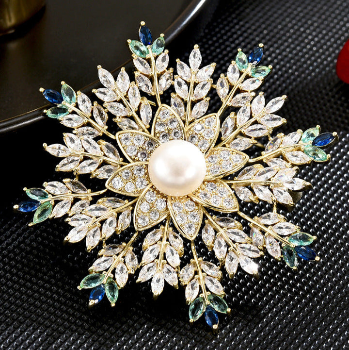 Minimalist Snowflake Brooch