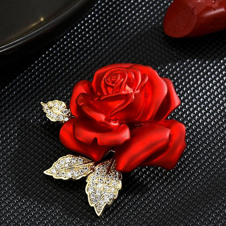 Red Rose Brooch