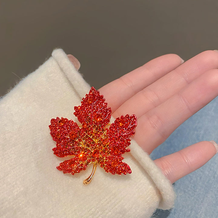 Bejeweled Maple Leaf Brooch