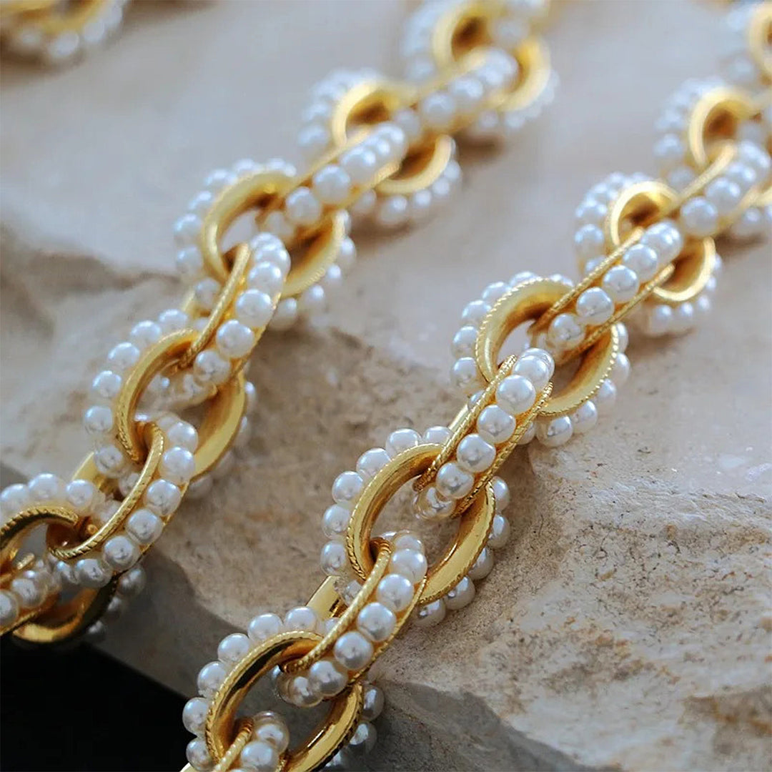 Golden and Pearl Twisted Rope Bracelet