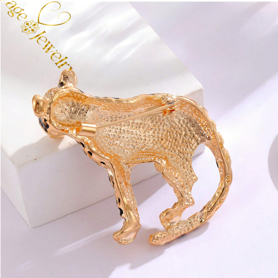 Golden Leopard Brooch