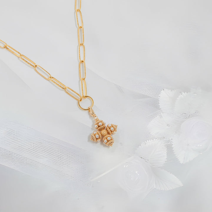 Golden Cluster Pendant Necklace