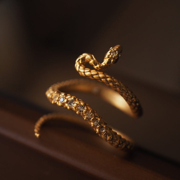 Vintage gold snake wrap ring