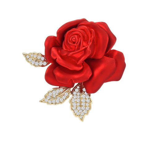 Red Rose Brooch