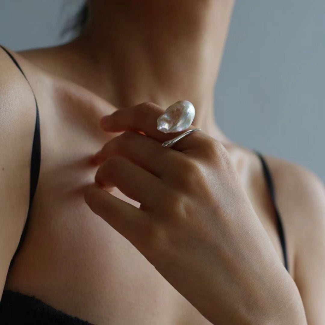 Luminous Baroque Pearl Statement Ring