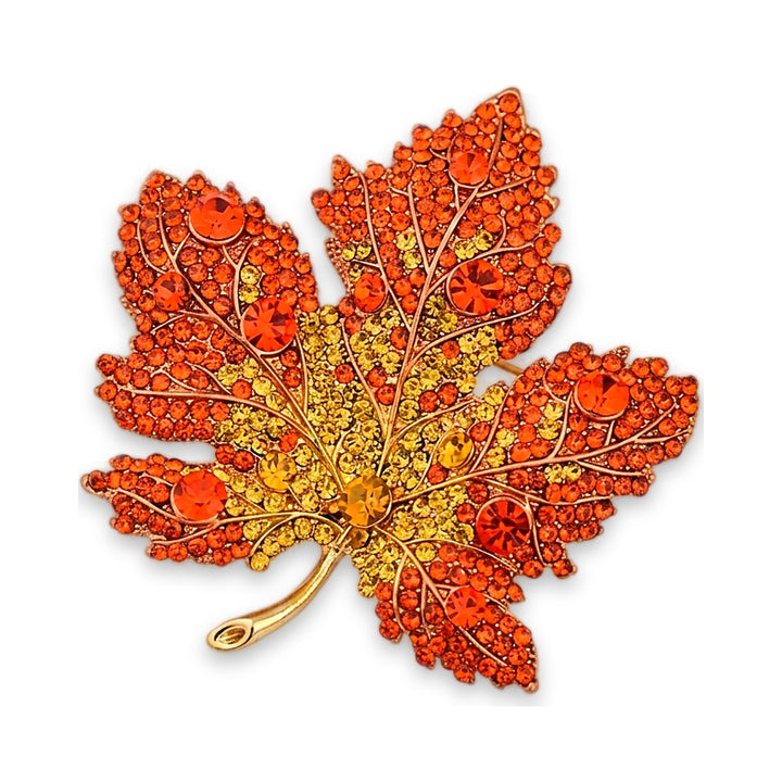 Bejeweled Maple Leaf Brooch|Voyage Jewelry